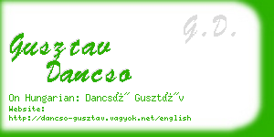 gusztav dancso business card